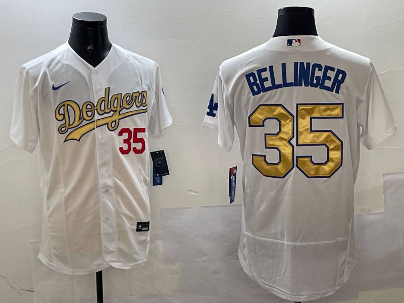 Men Los Angeles Dodgers #35 Bellinger White Elite 2025 Nike MLB Jersey style 4->los angeles dodgers->MLB Jersey